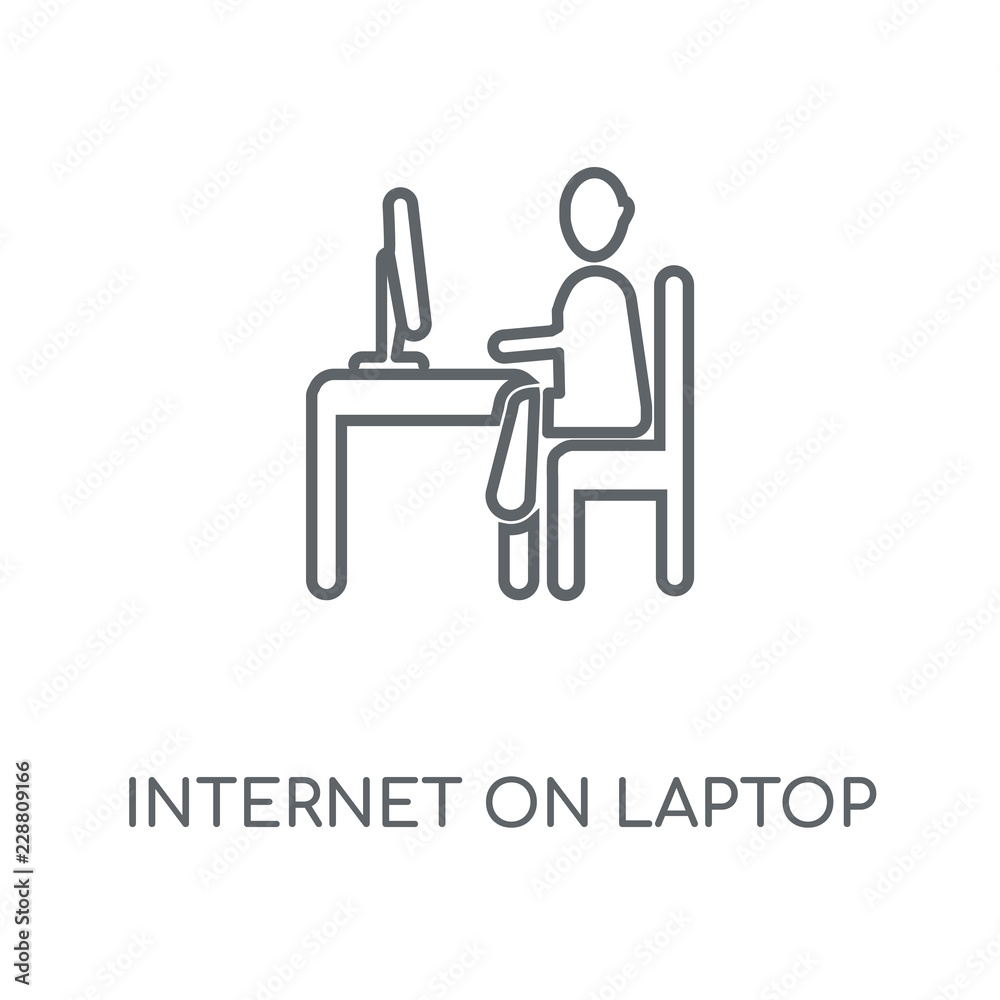 internet on laptop computer icon