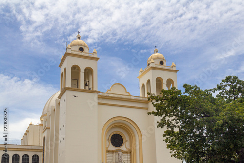 Metropolitan Cathedral of the Holy Savior (Catedral Metropolitana de San Salvador), principal church of the Roman Catholic Archdiocese of San Salvador, El Salvador, facing Plaza Barrios in city center