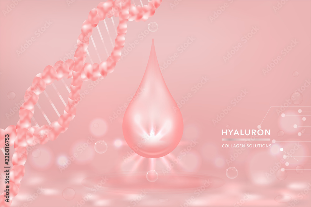 Pink Collagen Serum drop, cosmetic advertising background ready to use, luxury skin care ad, vector illustration. Pink Collagen Serum drop, cosmetic advertising background ready to use, luxury skin care ad, vector illustration.