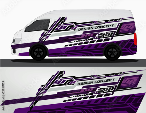 Vinyls sticker Decals for Car truck mini bus modify Motorcycle. Racing Vehicle Graphics kit isolated vector design race Elegant stripes modern red technology background for wrap