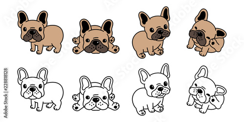 dog vector french bulldog logo icon cartoon character illustration symbol brown