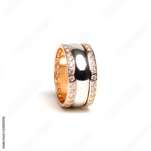 Golden ring isolated on the white