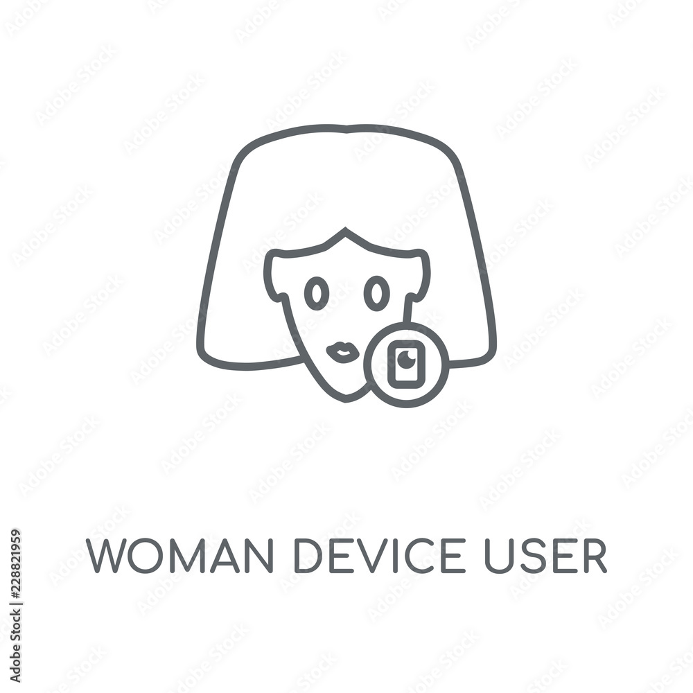 woman device user icon woman device user icon