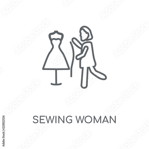 sewing woman icon