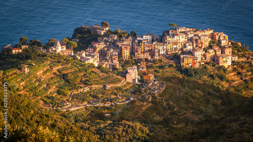 The village of Corniglia in Cinque Terre, La Spezia, Italy