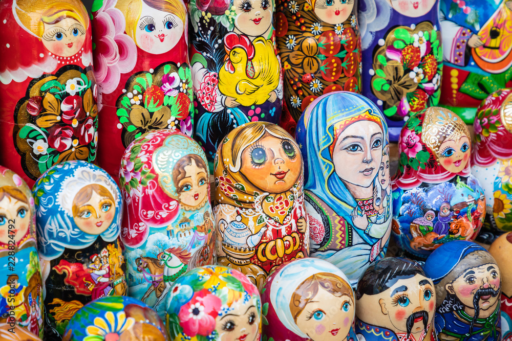 Nested dolls in the souvenir from Ukraine.