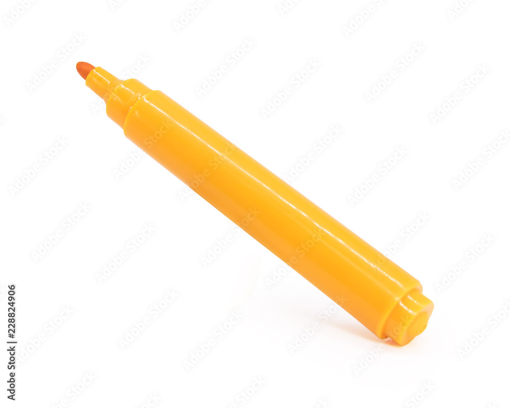 Orange marker pen on isolated background with clipping path. Color highlighter for your design and drawing. Orange marker pen on isolated background with clipping path. Color highlighter for your design and drawing.