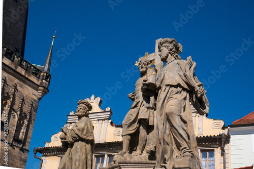 statue on Prague Charles Bridge