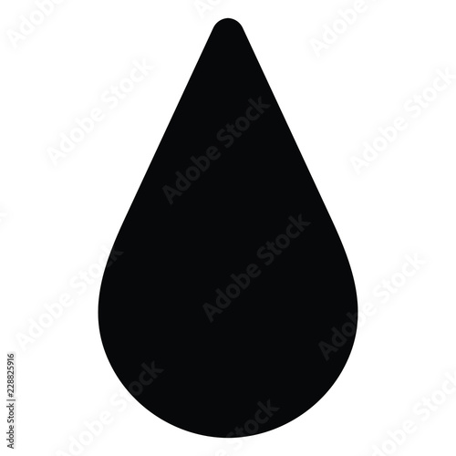 A black and white silhouette of a drop of water