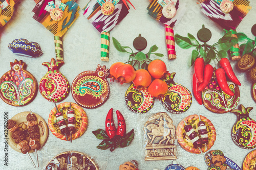 Traditional Uzbek souvenires in Uzbekistan, Central Asia. photo