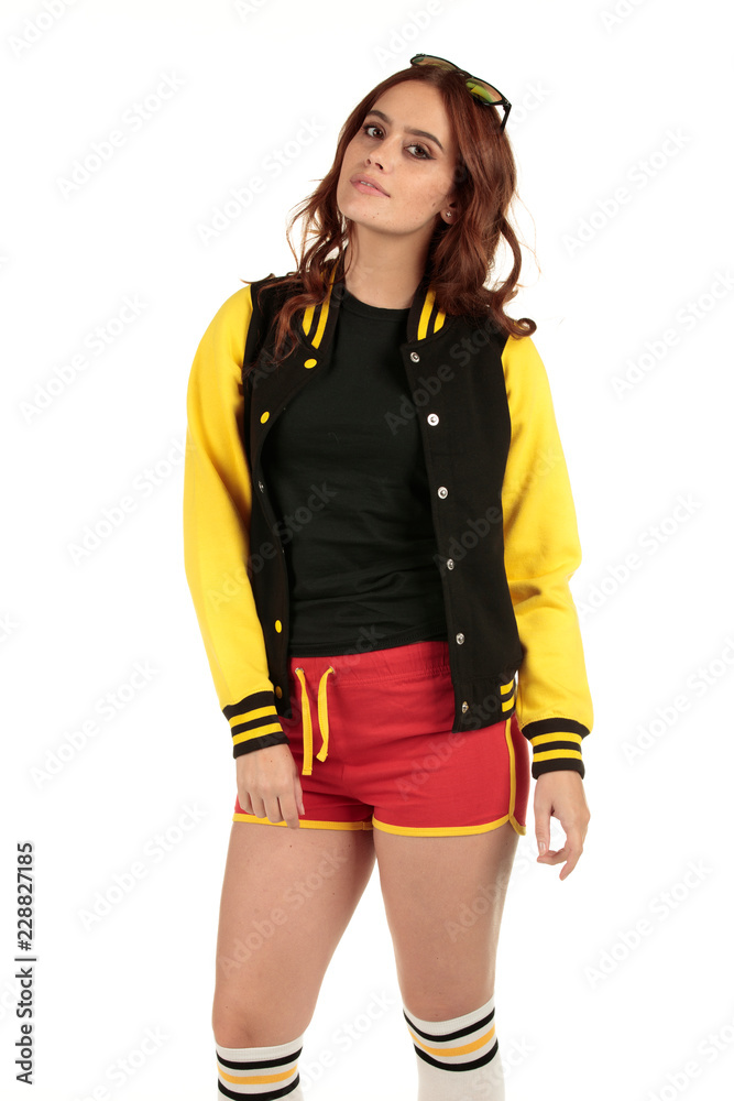 Blank t-shirt mock-up - Beautiful retro sports fashion girl ready for your design Blank t-shirt mock-up - Beautiful retro sports fashion girl ready for your design