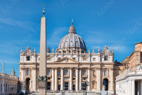 St. Peter's Basilica on St. Peter's square in Vatican, Rome, Italy photo
