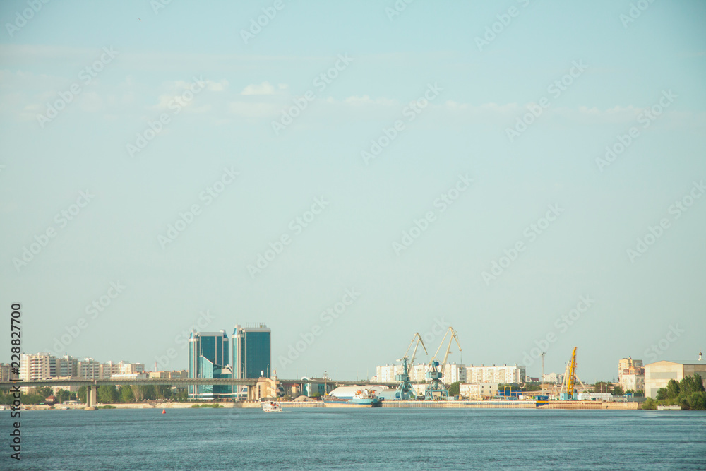 View from the embankment of the river.