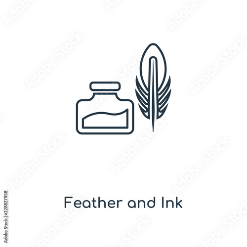 feather and ink icon vector
