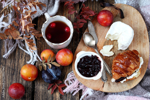 Autumn breakfast in french style  photo