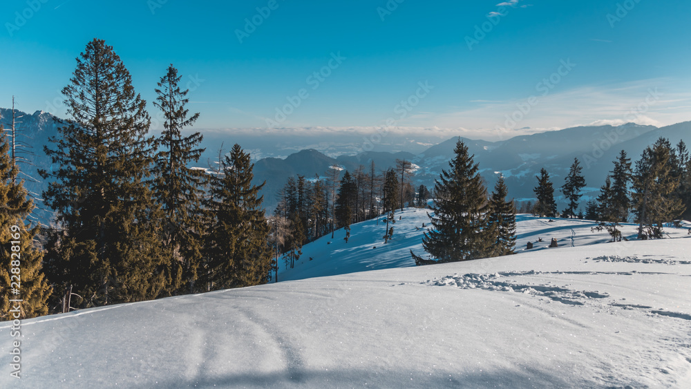 Beautiful alpine winter view at Berchtesgaden - Bavaria - Germany