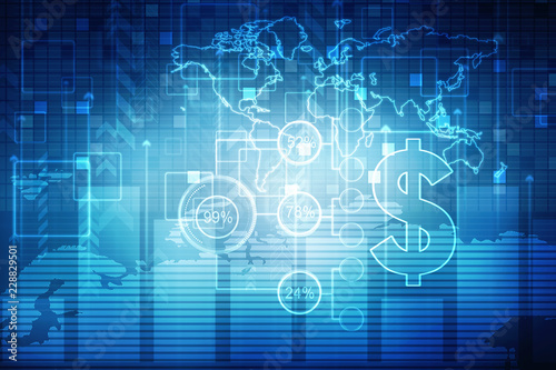 2d rendering Stock market online business concept. business Graph with dollar sign © deepagopi2011