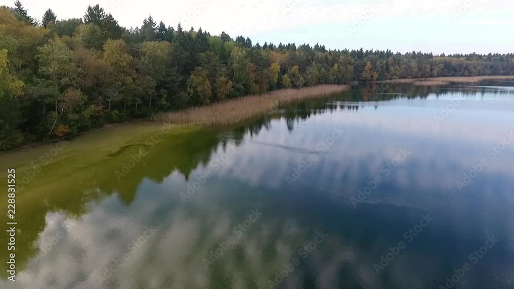 Lake taken by drone in autumn Lake taken by drone in autumn
