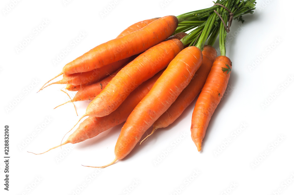 group of Fresh Carrots on white background group of Fresh Carrots on white background