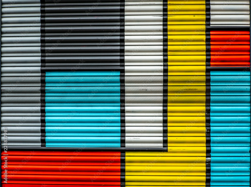 Geometric combination in an abstract puzzle of shapes and colors Geometric combination in an abstract puzzle of shapes and colors