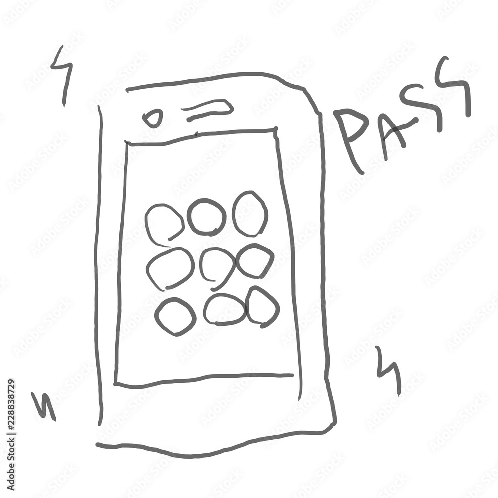 スマホ パスワード セキュリティ対策 個人情報漏洩 ウイルスソフト 情報保護 サイバー攻撃 ゆるいイラスト Stock 写真 Adobe Stock