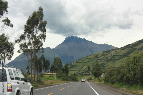 volcanoes on the road between Quito and Otavalo, Ecuador