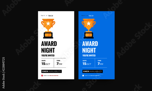 Award Night with Trophy UX and UI For Phone Screen