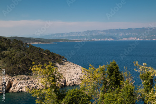Adriatic sea and mountains, Vrbnik, Croatia