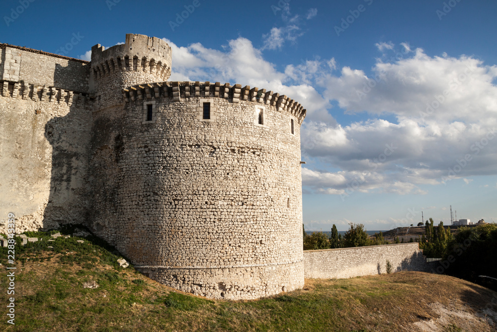 Castle of Cuellar in Segovia. Medieval fortress, historical building (Castilla y León, Spain)