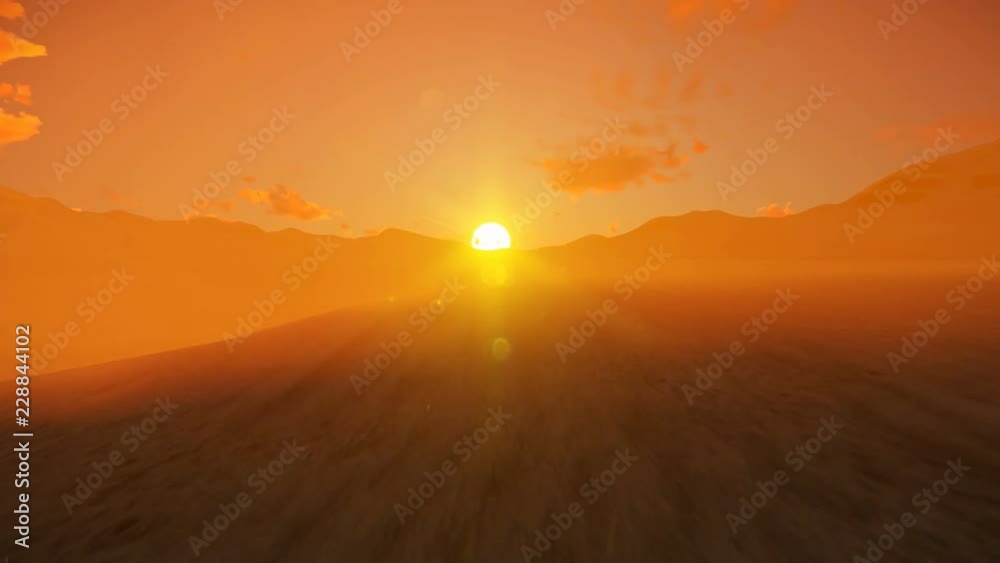 Black Hawk Helicopter crossing dessert against beautiful foggy sunrise, 4K Black Hawk Helicopter crossing dessert against beautiful foggy sunrise, 4K