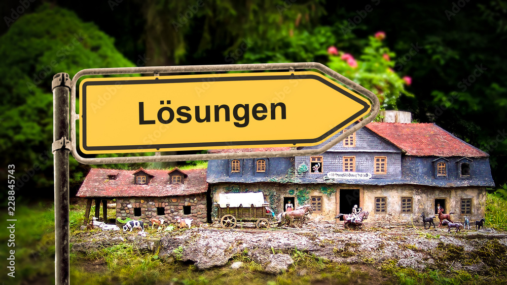 Fototapeta premium Schild 369 - Lösungen