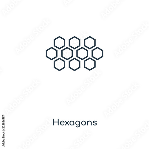 hexagons icon vector