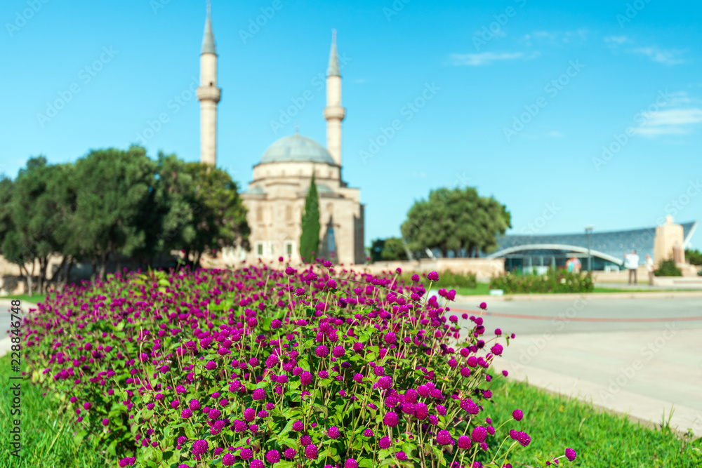 Azerbaijan, Baku, May 15, 2018. Mosque in the Upland Park
