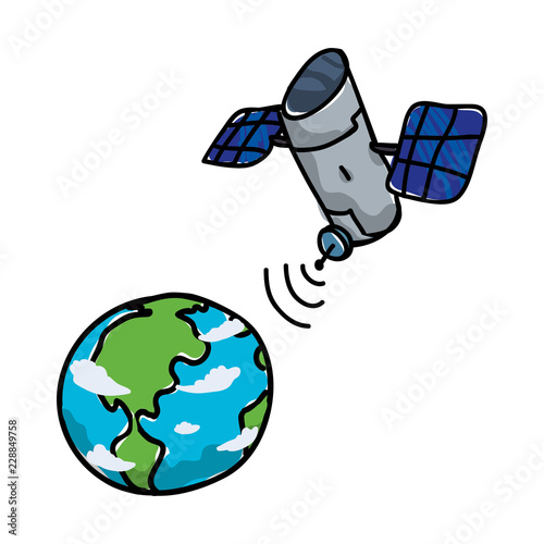 world planet earth with satellite