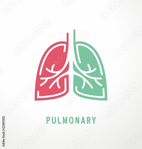 Lungs symbol design. Pulmonary logo idea for medical clinic.