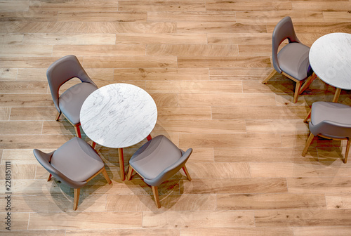 table and chairs view from above