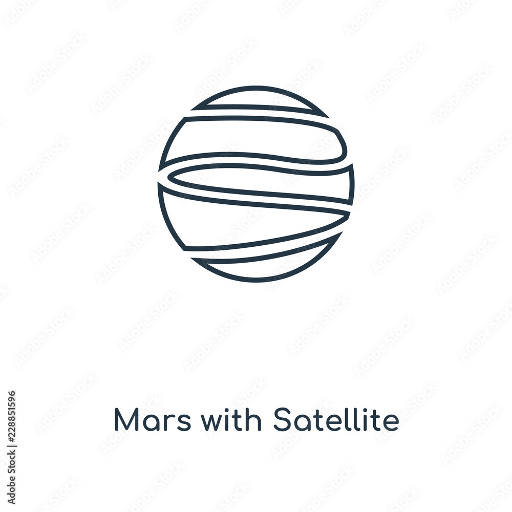 mars with satellite icon vector