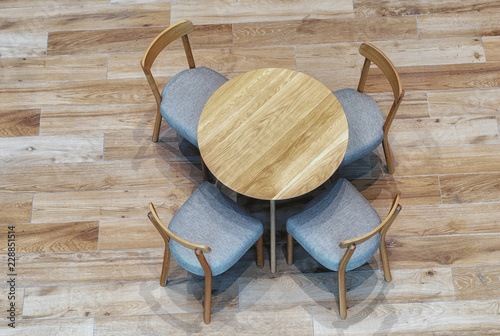 table and chairs view from above