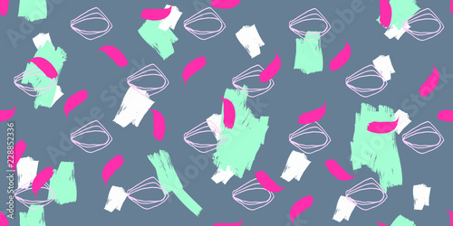 Hand Drawn Seamless Pattern Print . Illustration for Surface , Invitation , Notebook, Banner , Wrap Paper ,Textiles, Cover, Magazine ,Postcard Background ,Textile , Wallpaper, Fashion