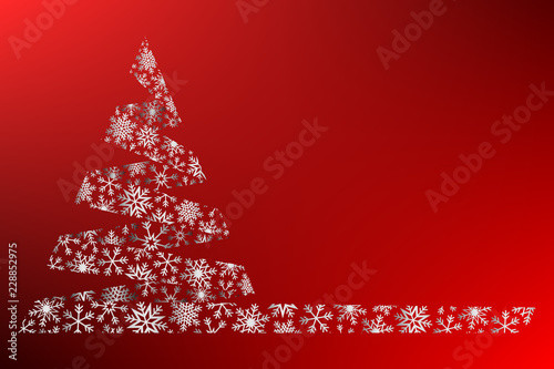 Sapin et Flocons Abstrait Rouge