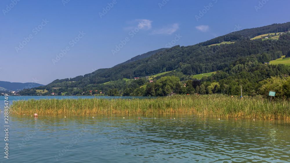 Fototapeta premium Beautiful alpine view at the Mondsee - Salzburg - Austria