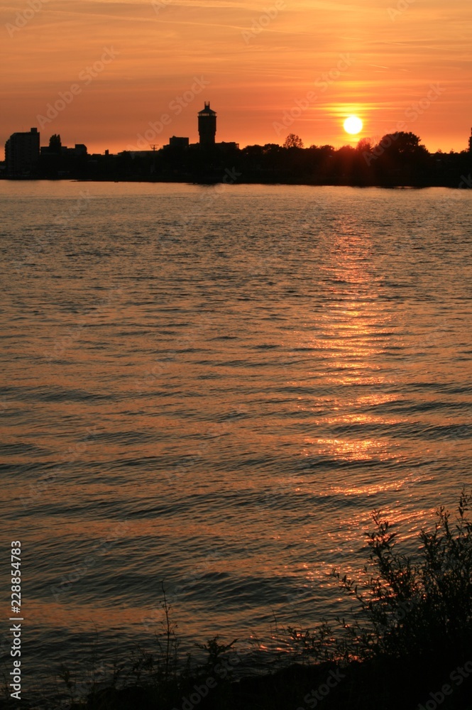 sunset on the river