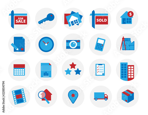 Real Estate/Realtor Colorful Icon Set