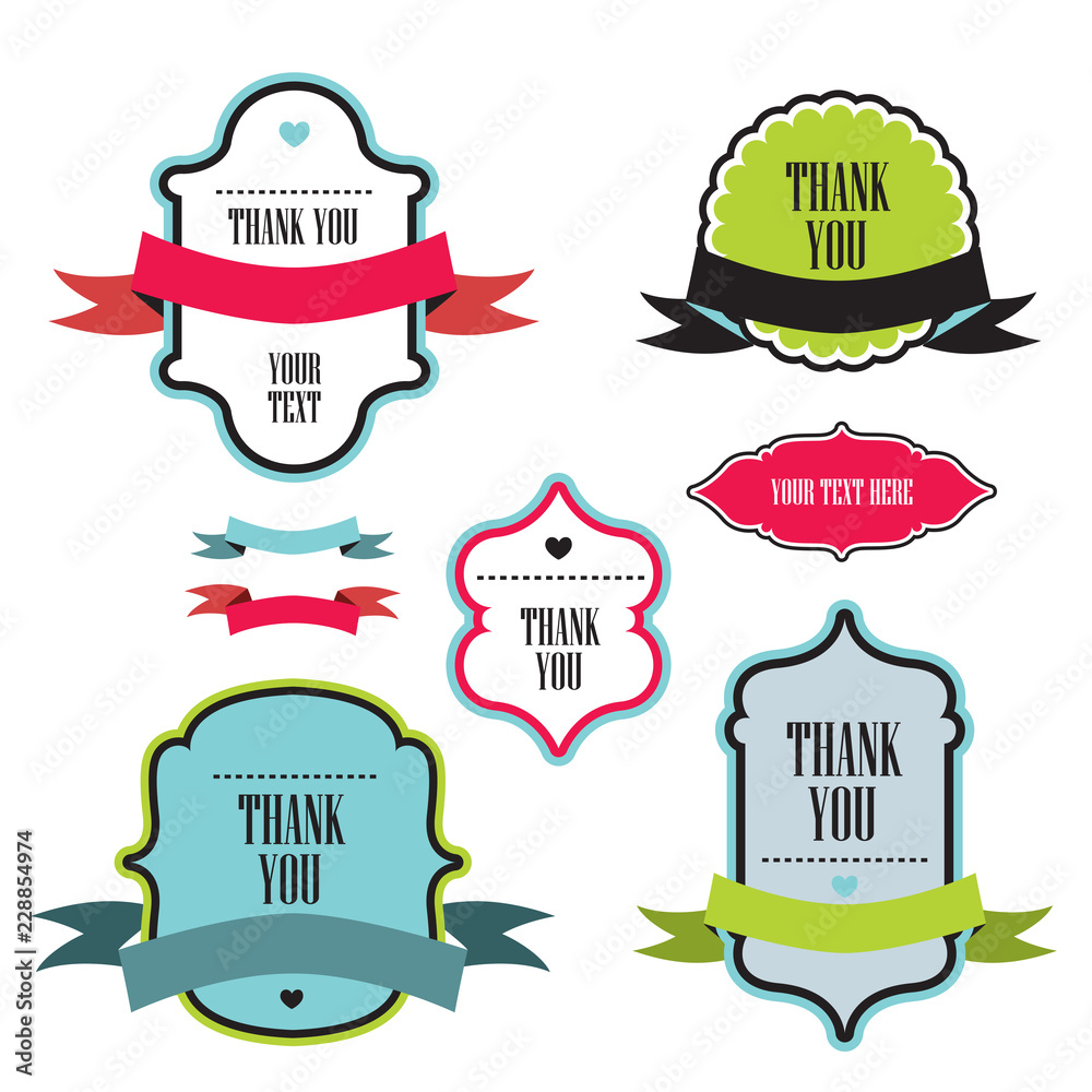 Collection of labels and ribbons design elements Vector illustration Collection of labels and ribbons design elements Vector illustration
