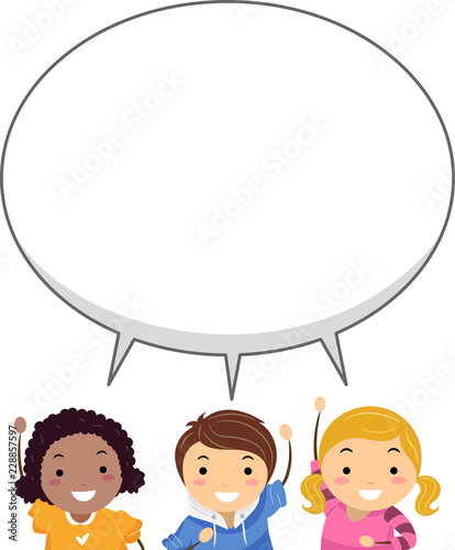 Stickman Kids Big Speech Bu...
