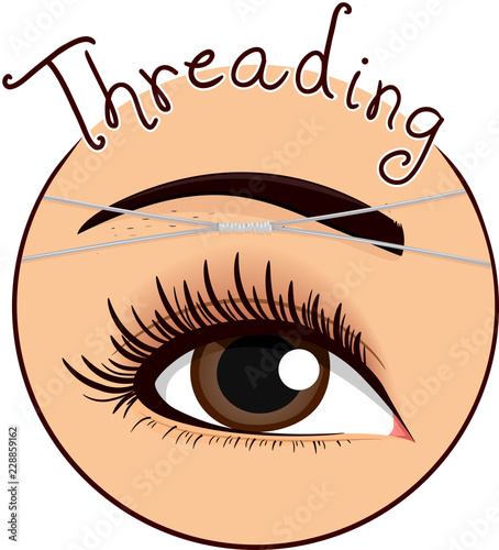 Eyebrow Threading Icon Illustration