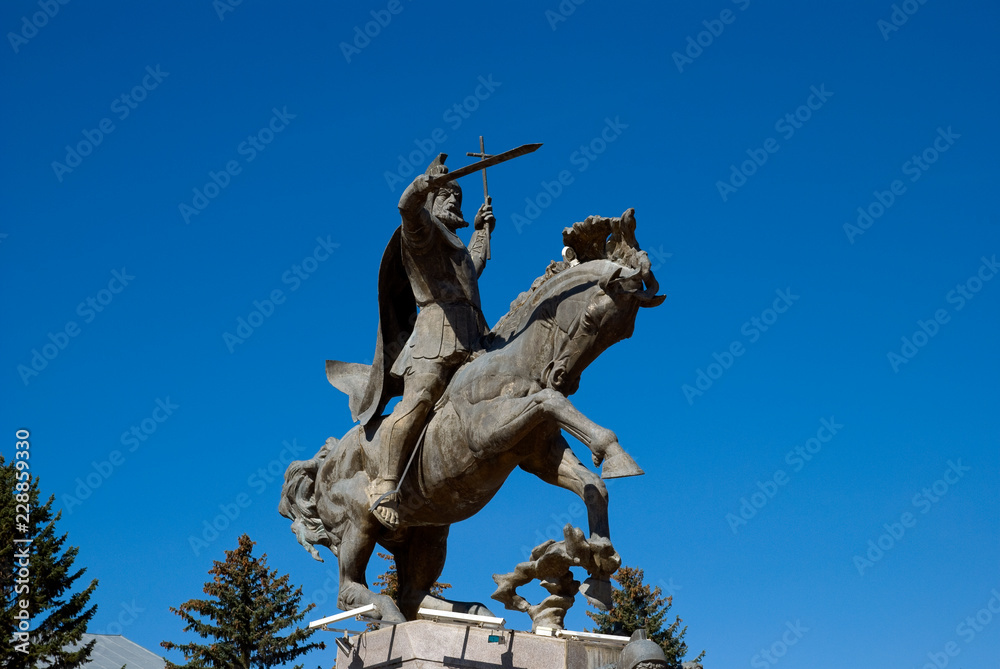 The monument to Vardan Mamikonyan in Gyumri, Armenia