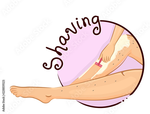 Legs Shaving Illustration