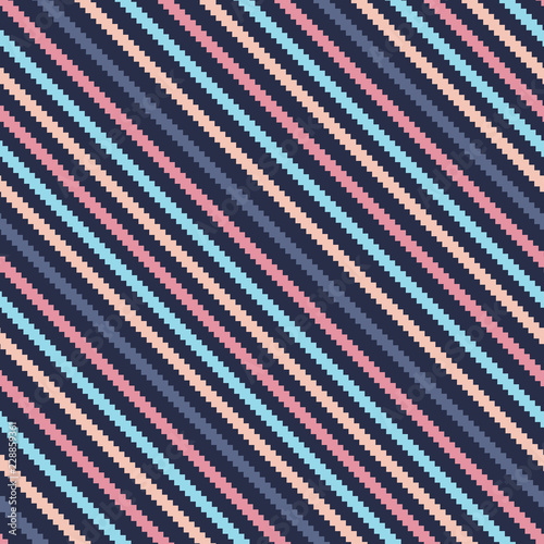Pixel stripes, diagonal, seamless pattern