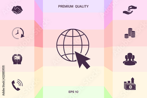 Go to web, internet icon . Graphic elements for your design